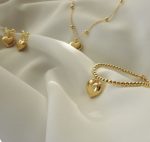 گوشواره طلا زنانه فانتزی قلب و پاپیون - تصویر 3