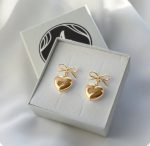 گوشواره طلا زنانه فانتزی قلب و پاپیون - تصویر 5