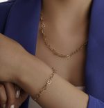 ست گردنبند و دستبند طلا زنانه تمام قلب - تصویر 2