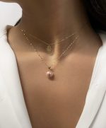 پلاک طلا و سنگ سواروفسکی مینیمال کادویی