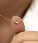 گردنبد طلا قلب دو‌بعدی مینیاتوری  زنانه - تصویر 2